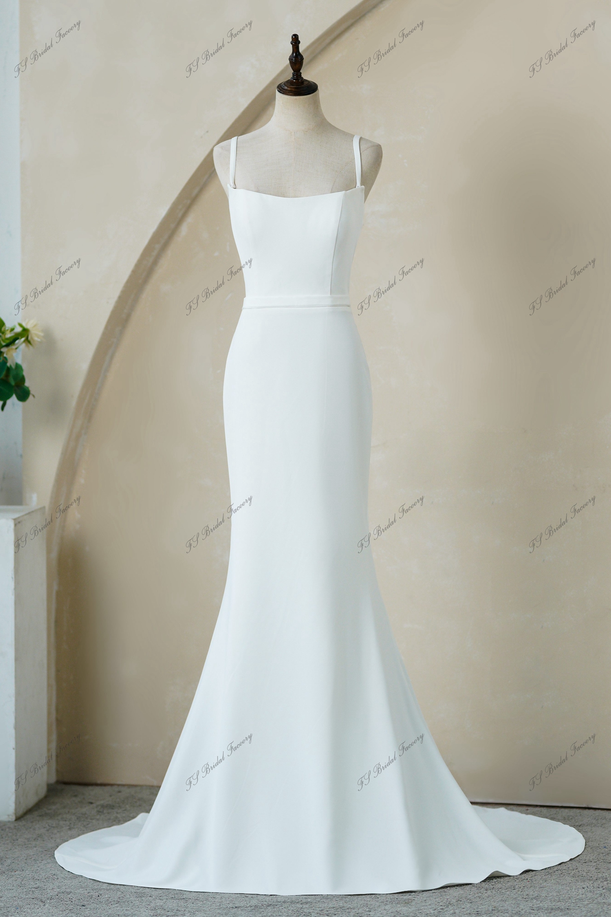 Elegant Mermaid Ruffles Long Sleeves Stretch Crepe High Low Formal Wedding Guest Dresses main image 1