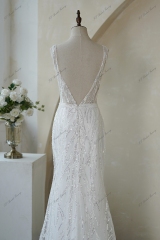 Luxurious Hand Beaded Lace Mermaid Bridal Dress
