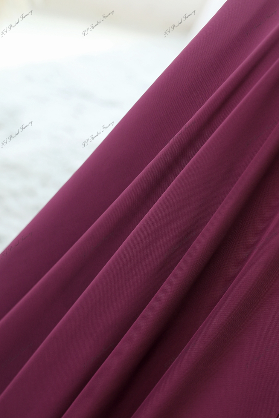 Spaghetti Straps Chiffon High Split Bridesmaid Dress With V-back