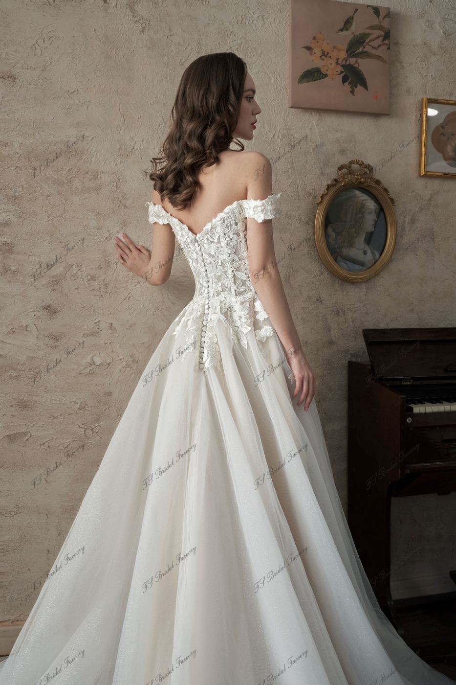 Off The Shoulder A-Line Beach Wedding Dress