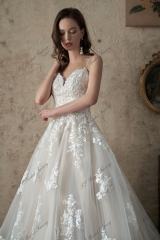 Modern Floral Boho Lace Wedding Dress