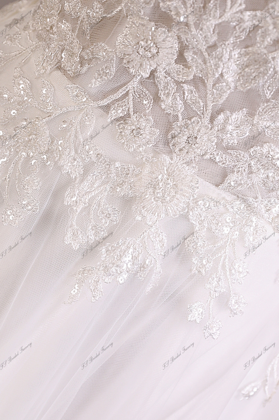 A-line Wedding Dress With Beading Spaghetti Straps Back And  Floral Lace Appliques