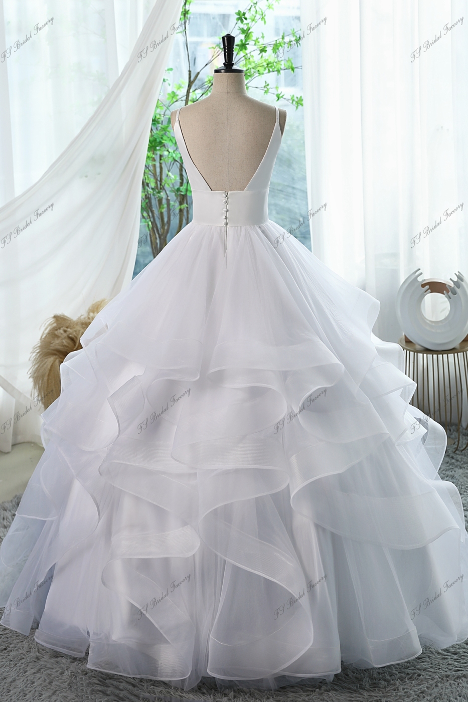 Ball Gown Bridal Dress With Ruffled Skirt