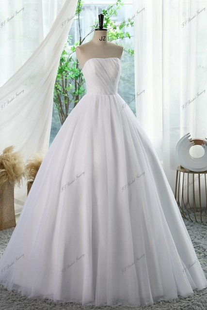 Straight Neckline Ball Gown Bridal Dress