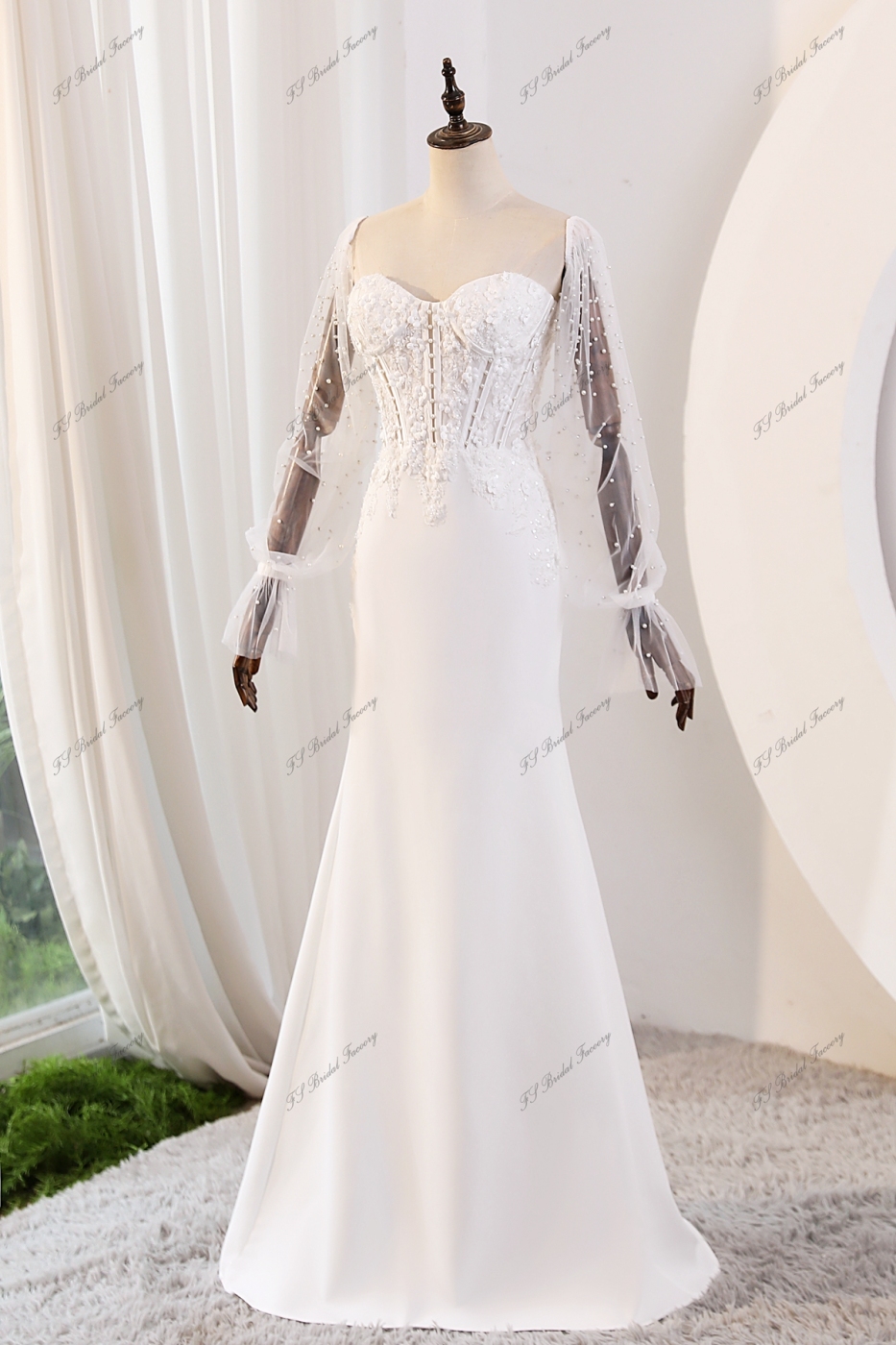 Mermaid Wedding Gown With Sweetheart And Corset Bodice