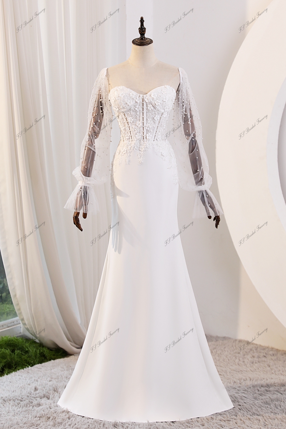 Mermaid Wedding Gown With Sweetheart And Corset Bodice