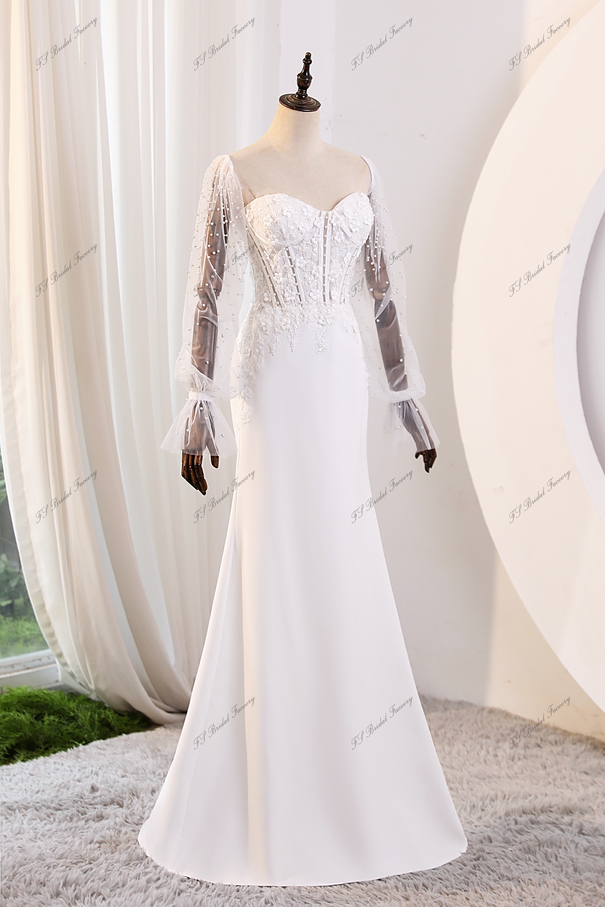 Mermaid Wedding Gown With Sweetheart And Corset Bodice