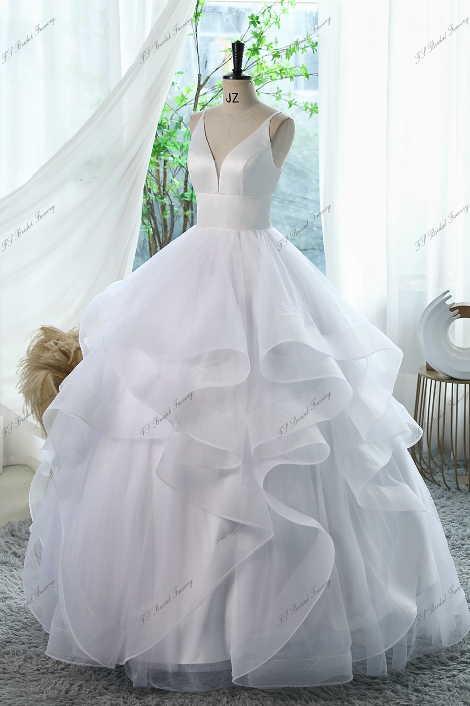 Ball Gown Bridal Dress With Ruffled Skirt