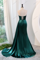 Sequin Mermaid Prom Dress With Spaghetti Straps And High Split
