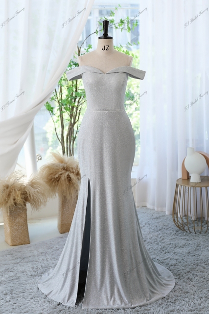 Glitter Mermaid Prom Dress With Off The Shoulder