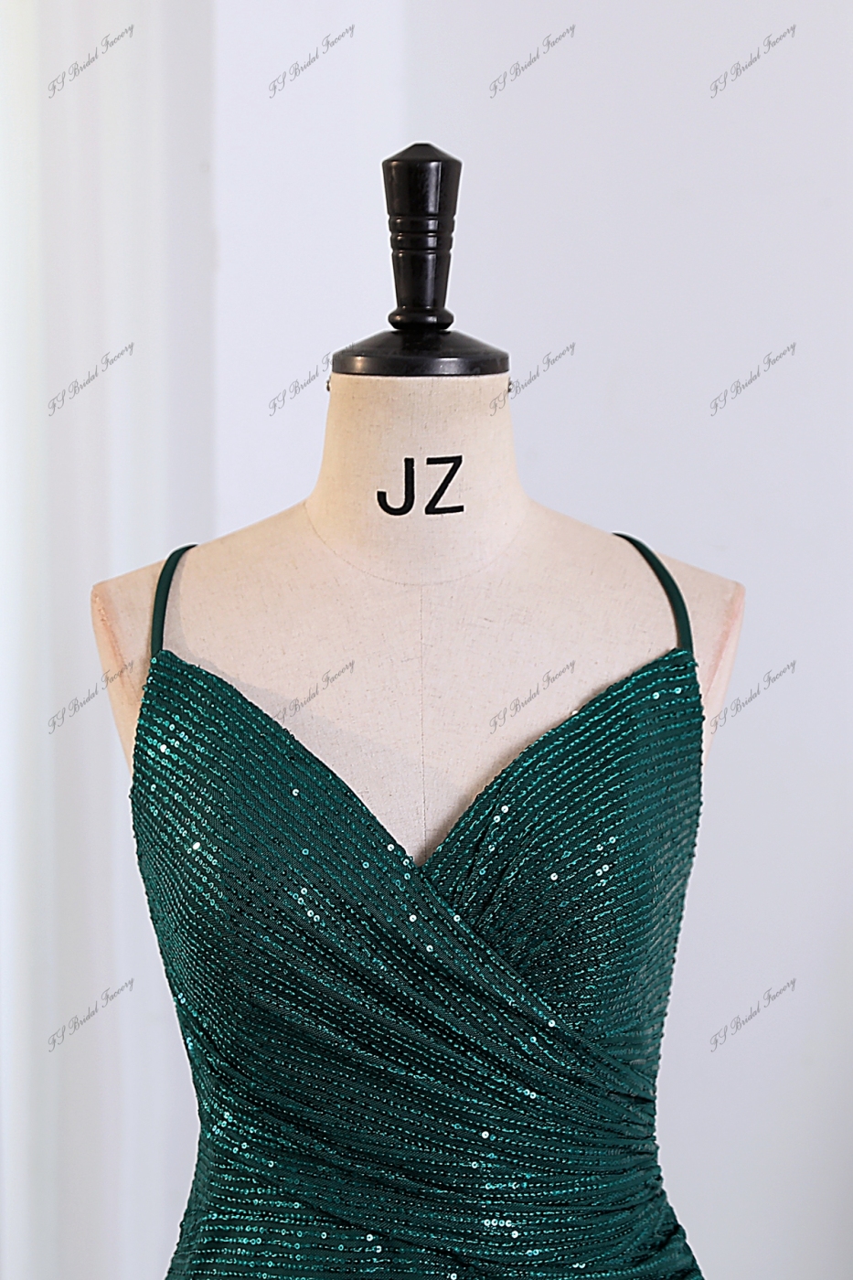 Sequin Mermaid Prom Dress With Spaghetti Straps And High Split