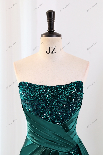 Sequin Mermaid Prom Dress With Spaghetti Straps And High Split