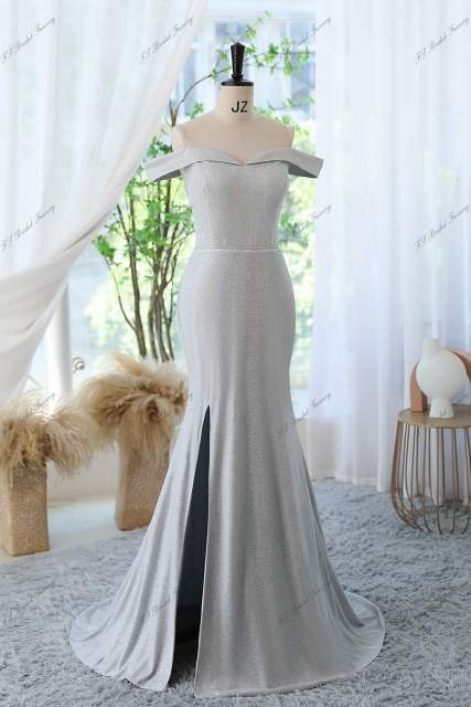 Glitter Mermaid Prom Dress With Off The Shoulder