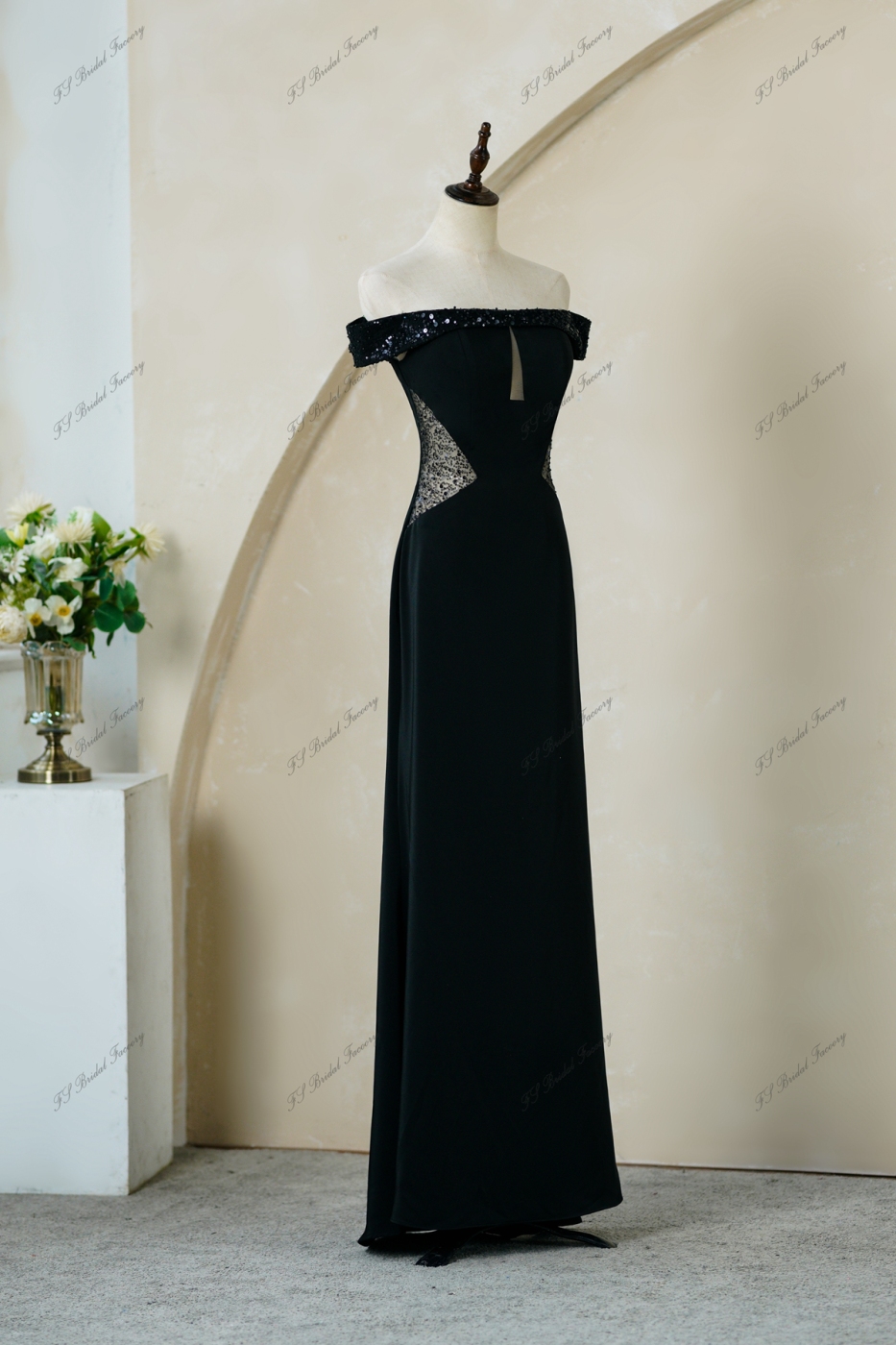 Glitter Mermaid Prom Dress With Off The Shoulder