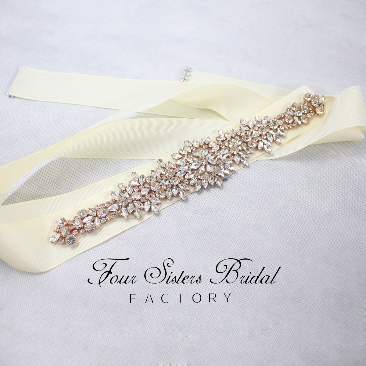 Rhinestone Satin Ribbon Bridal Sash