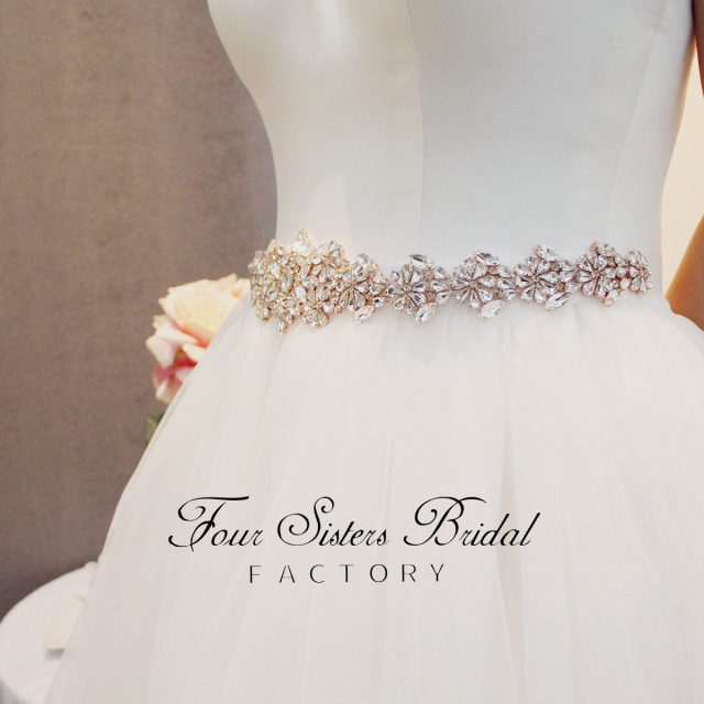 Wholesale Rhinestone Satin Ribbon Wedding Belt