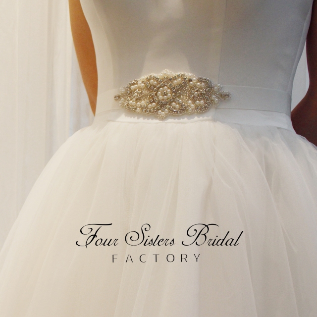 Wholesale Sparkly Rhinestones Pearls Satin Ties Sash