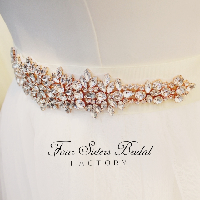 Rhinestone Satin Ribbon Bridal Sash
