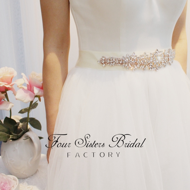 Rhinestone Satin Ribbon Bridal Sash