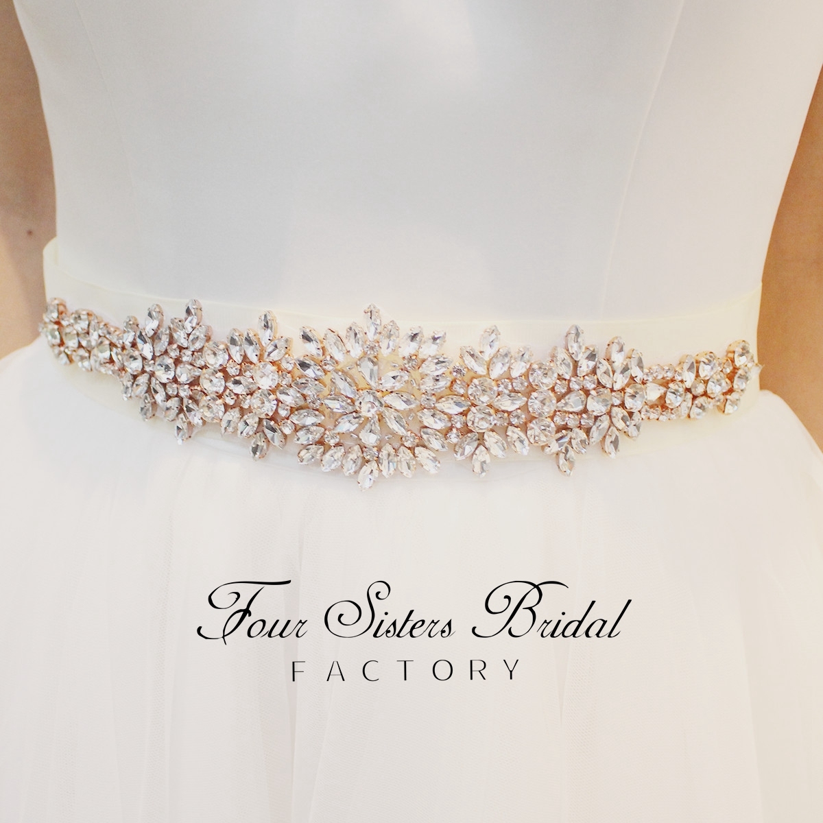 Rhinestone Satin Ribbon Bridal Sash