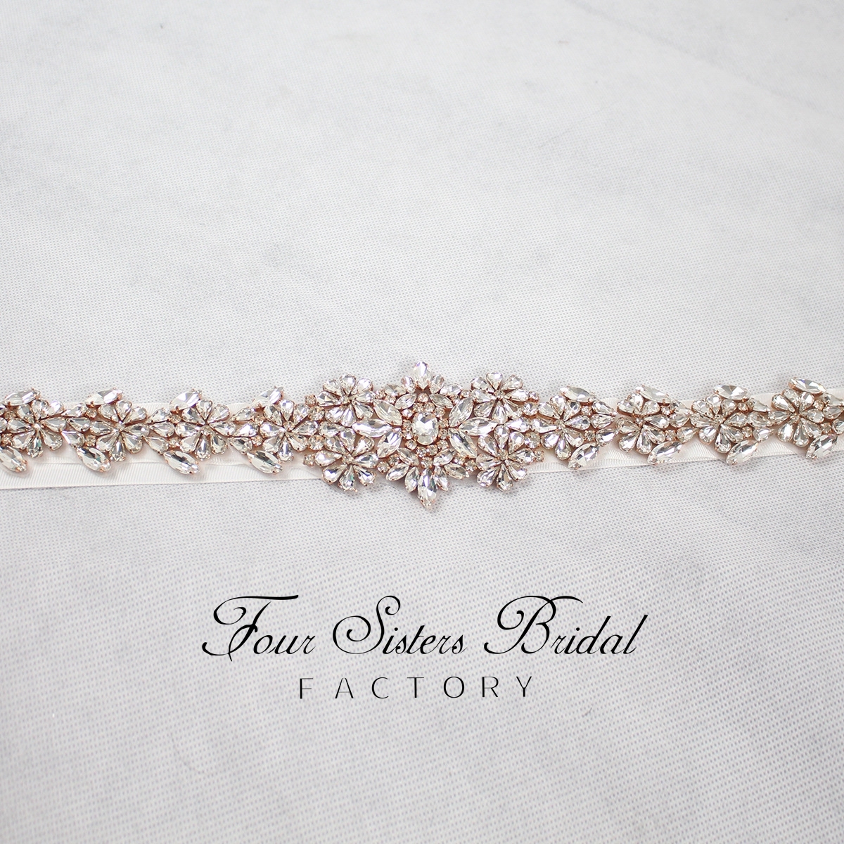 Wholesale Rhinestone Satin Ribbon Wedding Belt