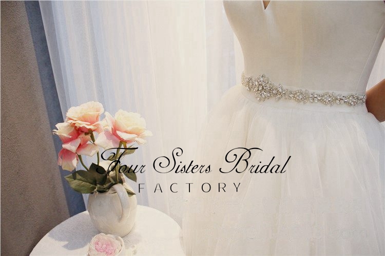 Glistering Rhinestones And Pearls Satin Wedding Sash