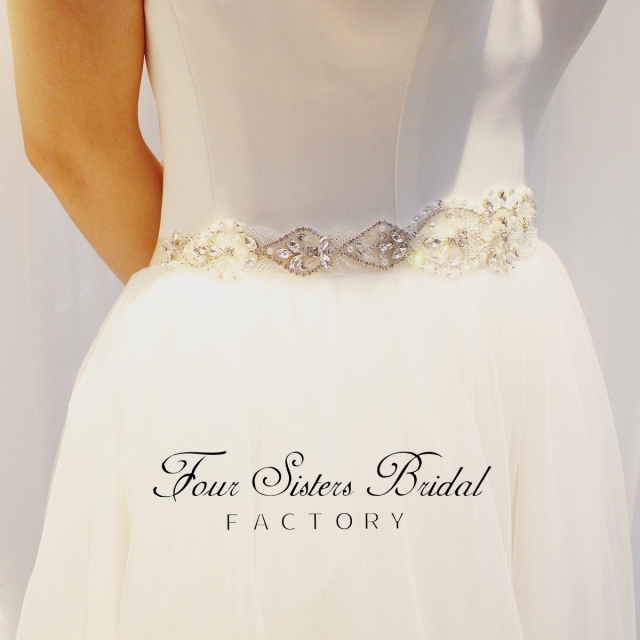 Glistering Rhinestones And Pearls Satin Wedding Sash