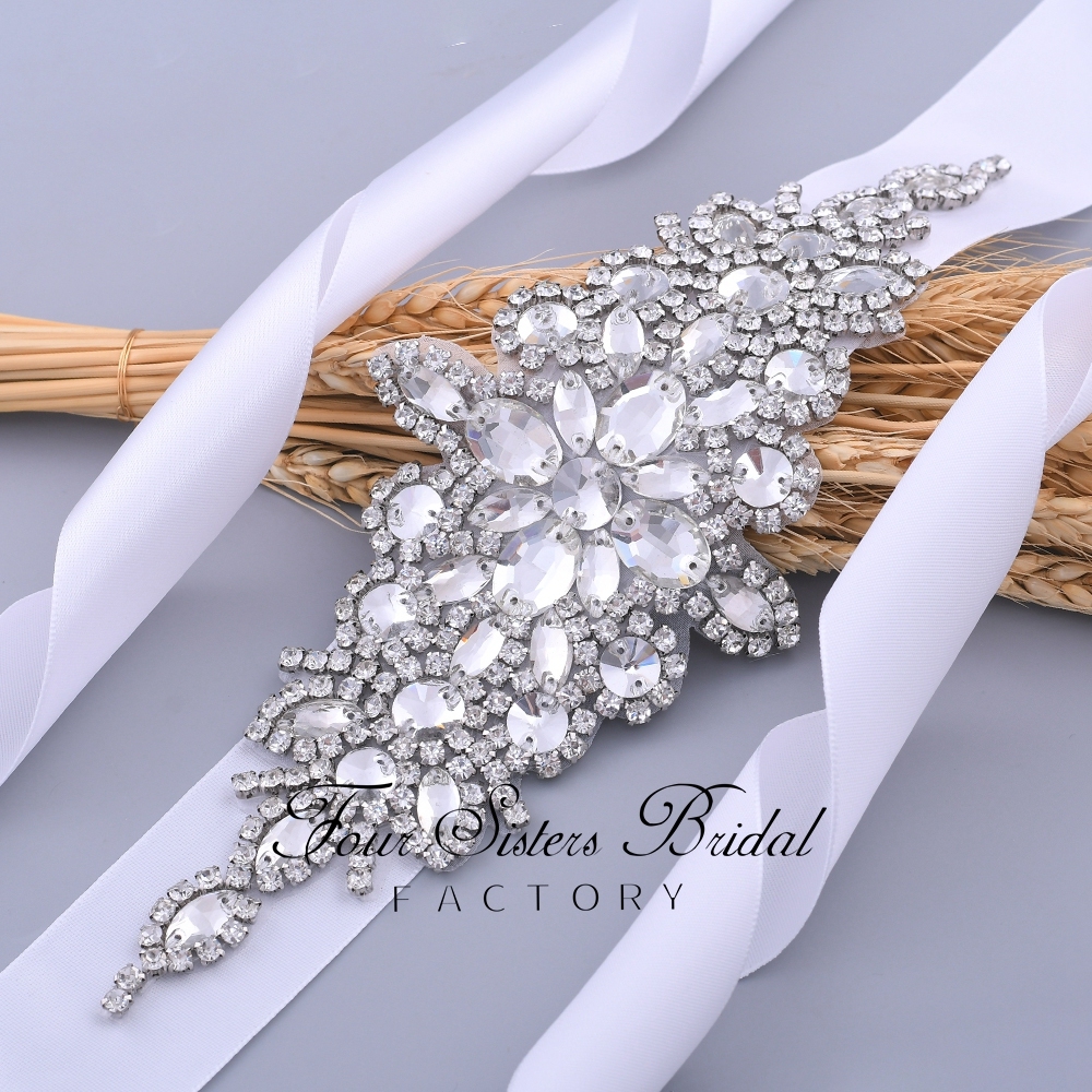Glistering Rhinestones Satin Wedding Sash