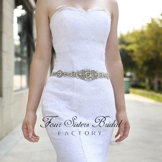 Rhinestone Satin Ribbon Bridal Sash Wholesale