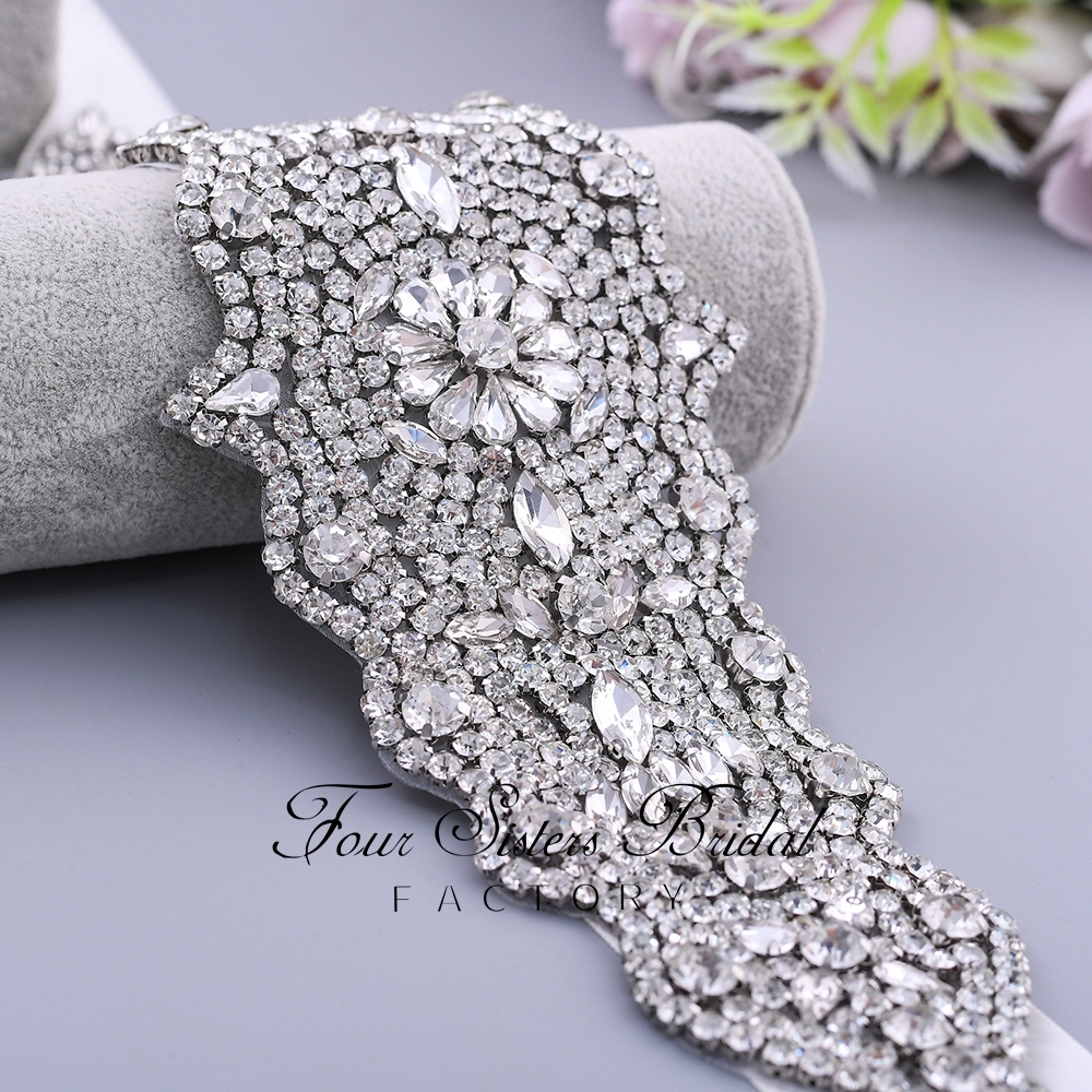 Gorgeous Rhinestone Satin Ribbon Bridal Sash