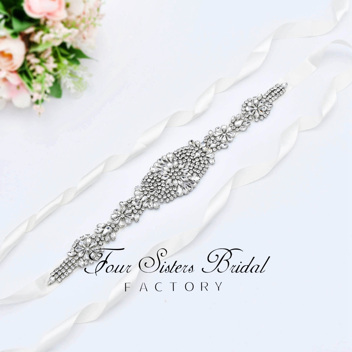 Rhinestone Satin Ribbon Bridal Sash Wholesale