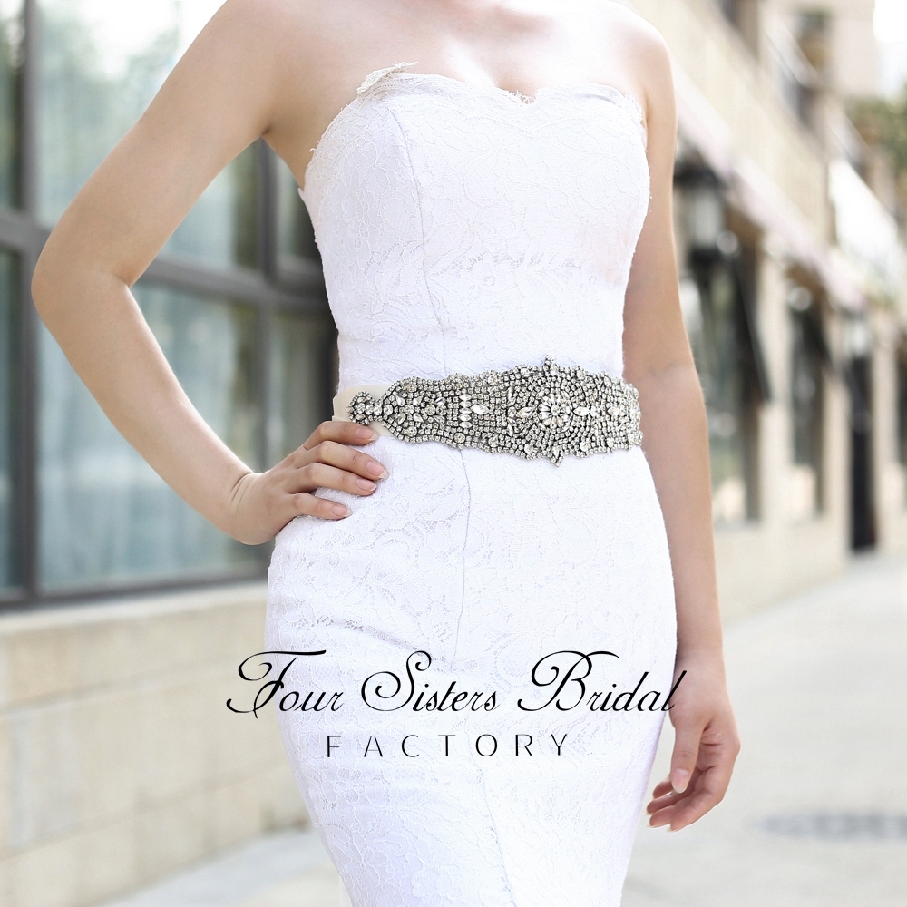 Gorgeous Rhinestone Satin Ribbon Bridal Sash