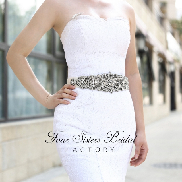 Gorgeous Rhinestone Satin Ribbon Bridal Sash
