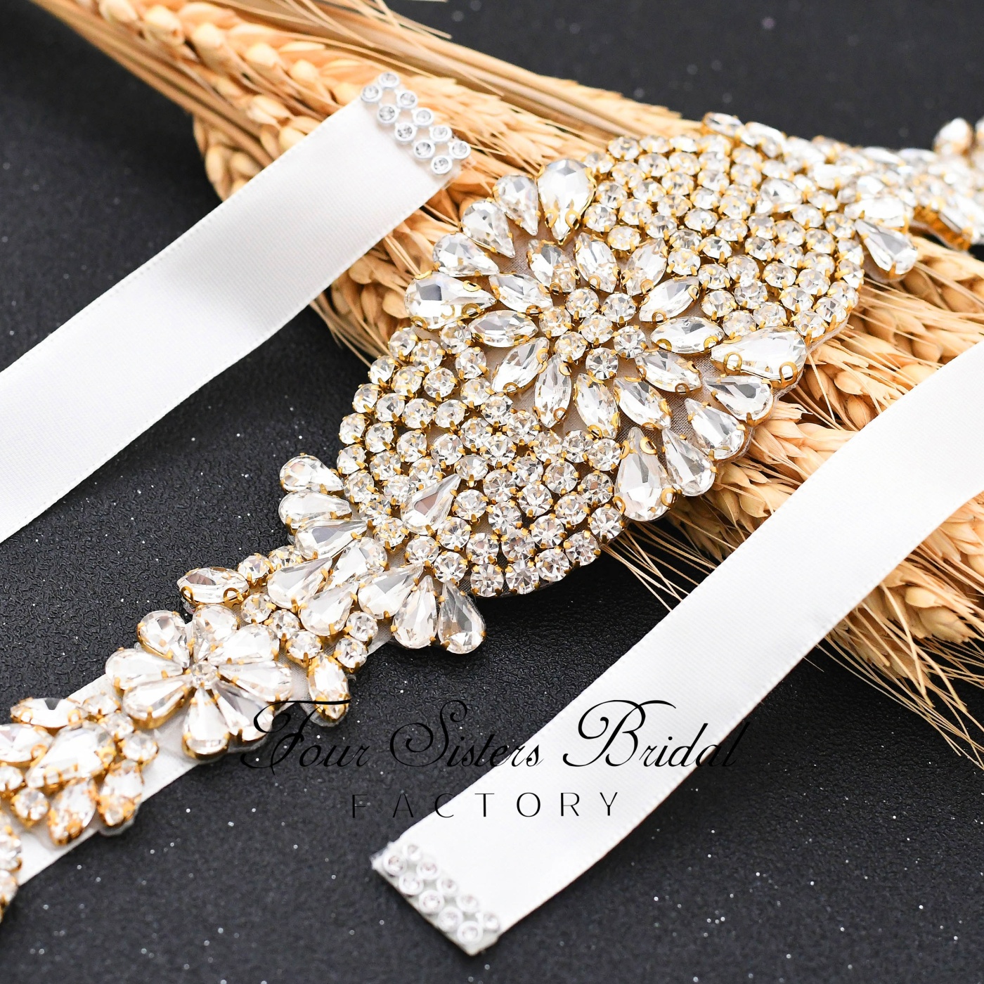 Rhinestone Satin Ribbon Bridal Sash Wholesale