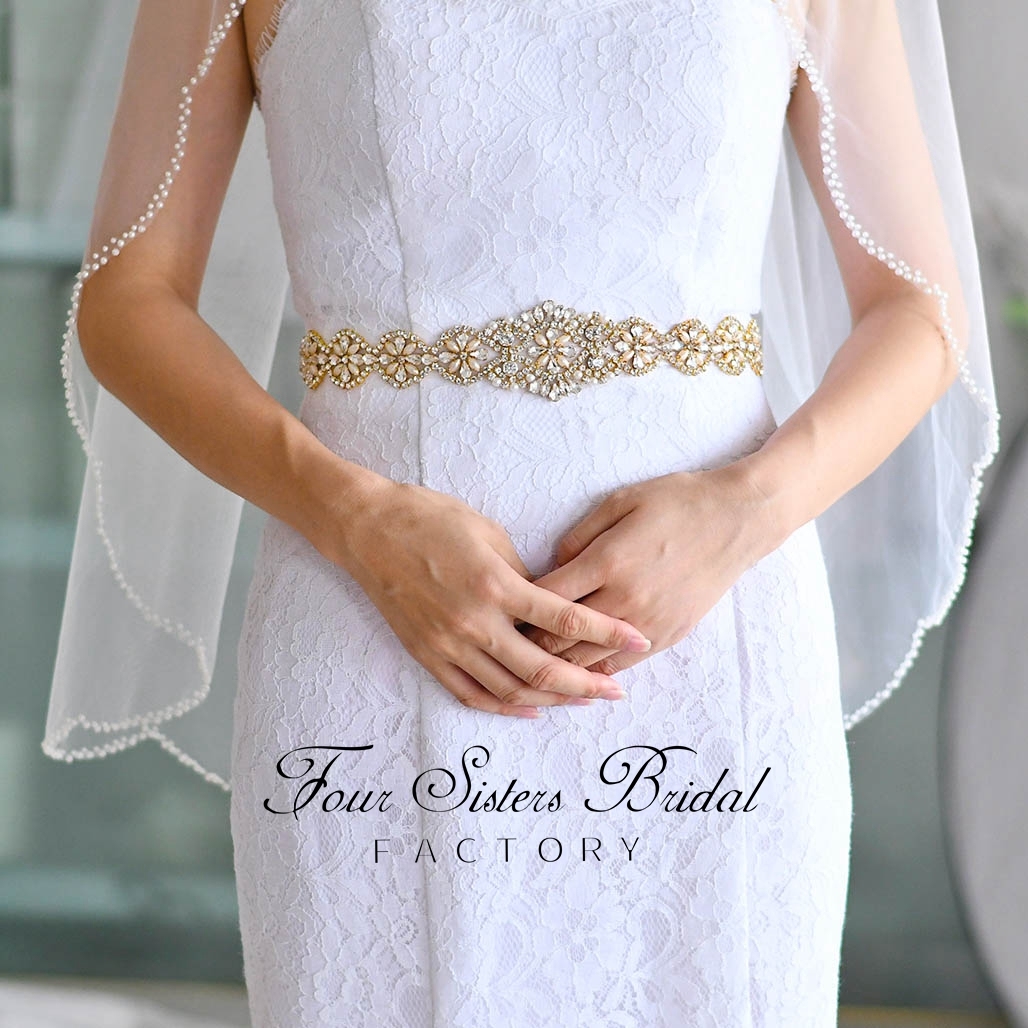 Rhinestone Satin Ribbon Bridal Belt