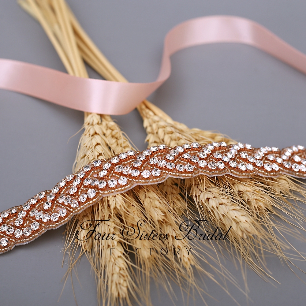 Stunning Bridal Belt With Crystal Rhinestone Motif