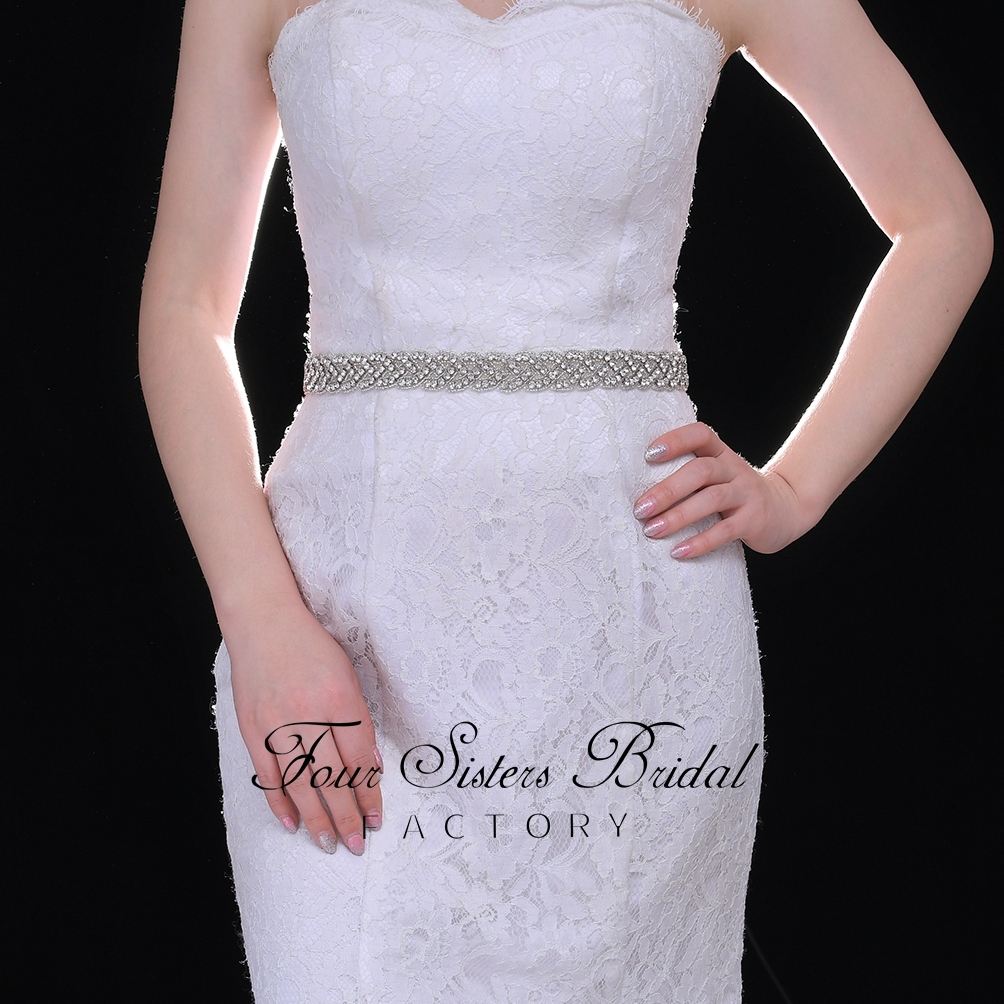 Stunning Bridal Belt With Crystal Rhinestone Motif