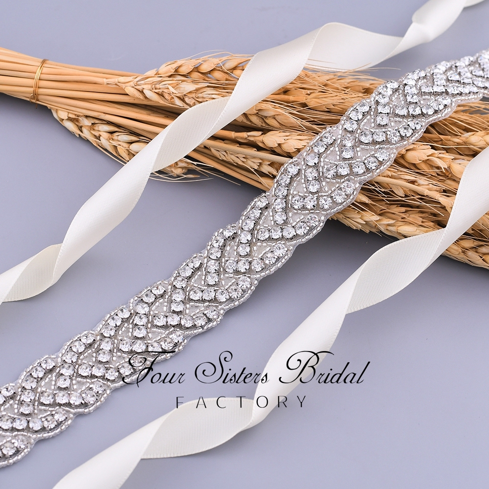 Stunning Bridal Belt With Crystal Rhinestone Motif