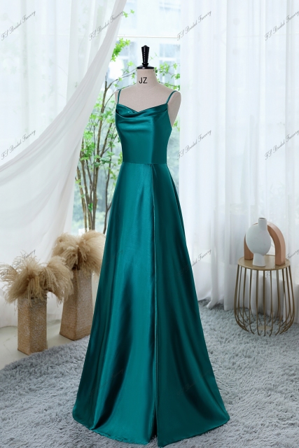 Cowl Neck Soft Satin Bridesmaid Dress