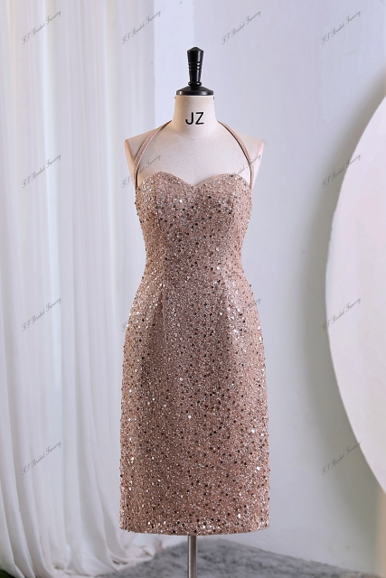 Short Prom With Sweet Heart Neckline Glitter Mermaid Dress