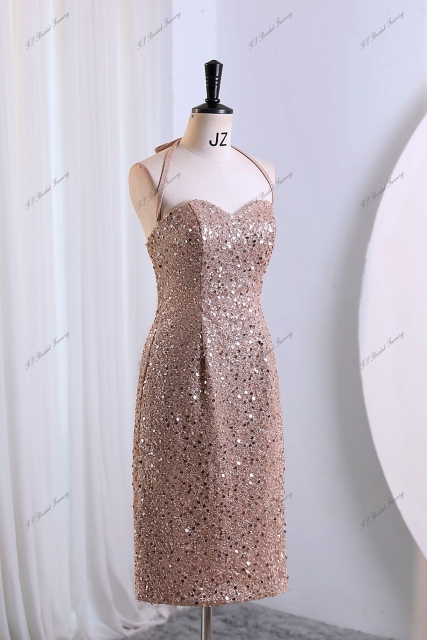 Short Prom With Sweet Heart Neckline Glitter Mermaid Dress