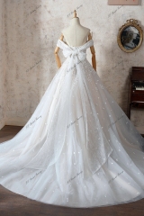 Illusion Bodice A Line Wedding Gown With Detached Long Sleeve