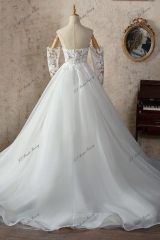 A-line Wedding Dress With Slit Lace Bridal Gown
