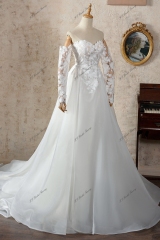 A-line Wedding Dress With Slit Lace Bridal Gown