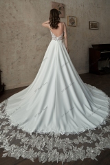 Romantic Sweetheart A Line Bridal Gown With Rose Lace Cutout Train
