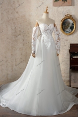 A-line Wedding Dress With Slit Lace Bridal Gown