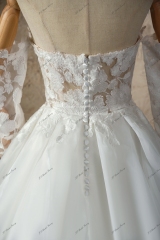 A-line Wedding Dress With Slit Lace Bridal Gown