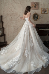 Modern Floral Boho Lace Wedding Dress
