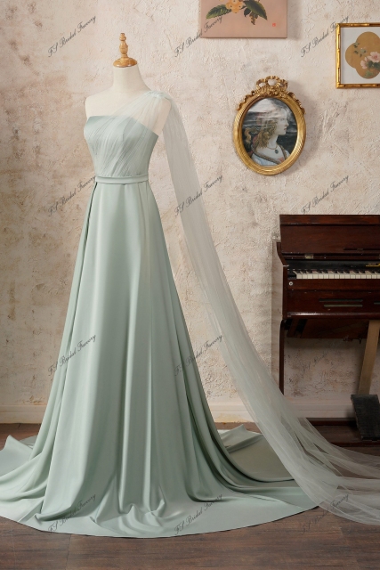 Cowl Neck Soft Satin Bridesmaid Dress