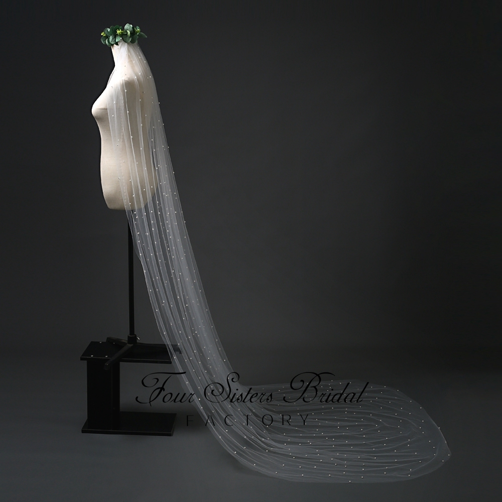Pearl Appliques  Veil